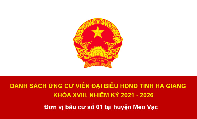 Danh sách ứng cử viên Đại biểu HĐND tỉnh Hà Giang tại đơn vị bầu cử số 01 (huyện Mèo Vạc)